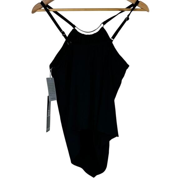 Magicsuit Halo Effect Angelika Tankini Top Black Women's Size 10 New With Tags - Picture 3 of 10